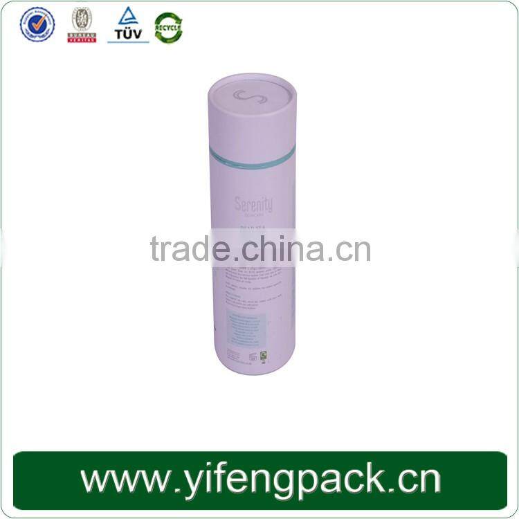 Black paper tube canister round t shirt hat box with plastic hot