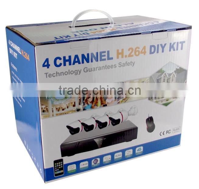 AHD hd 720p 1.0mp 4ch cctv AHD dvr kit security camera system