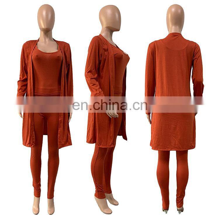 Manufacturer wholesale custom logo spring and autumn fashion women's casual sports 3-piece long sleeve sexy suit