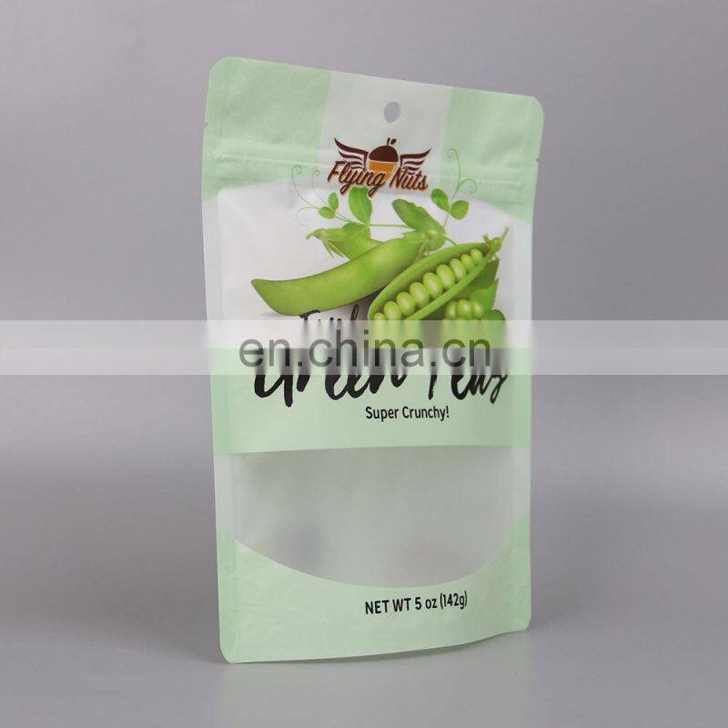 Custom printed Resealable transparent matte polyester film plastic packaging food bag with zipper