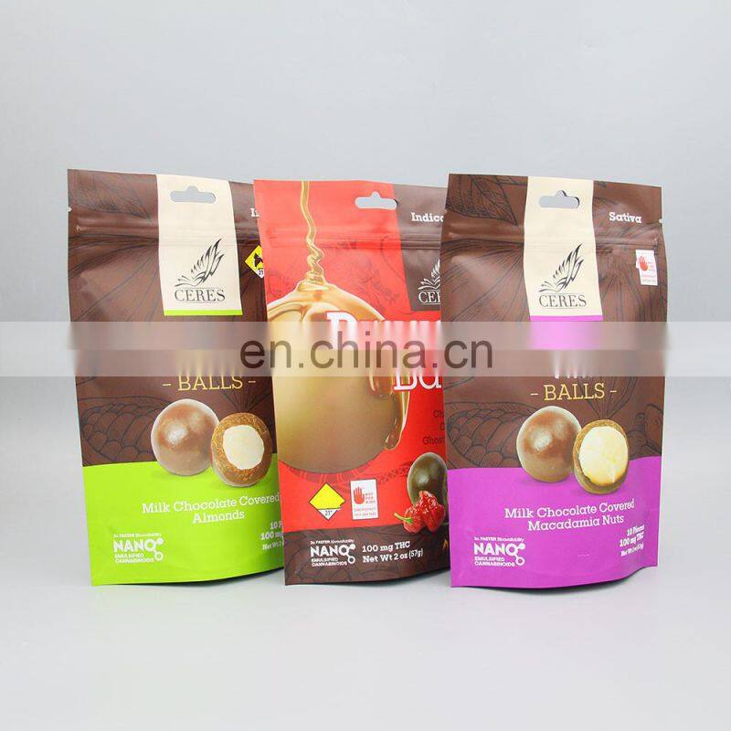 zip lock chocolate packing bags / stand up pouch for chocolate