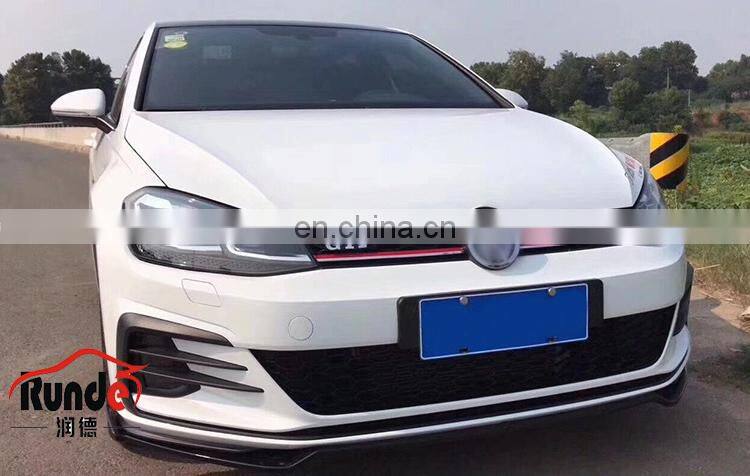 Runde Car Modification Accessories PP Material GTI Style Front Bumper Side Skirt Rear Lip For Volkswagen Golf 7.5 Body Kit