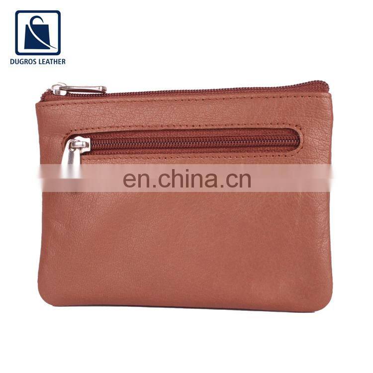 Premium Quality Hot Selling Nickle Fitting Zipper Closure Type Genuine Leather Key Case for Wholesale Purchase