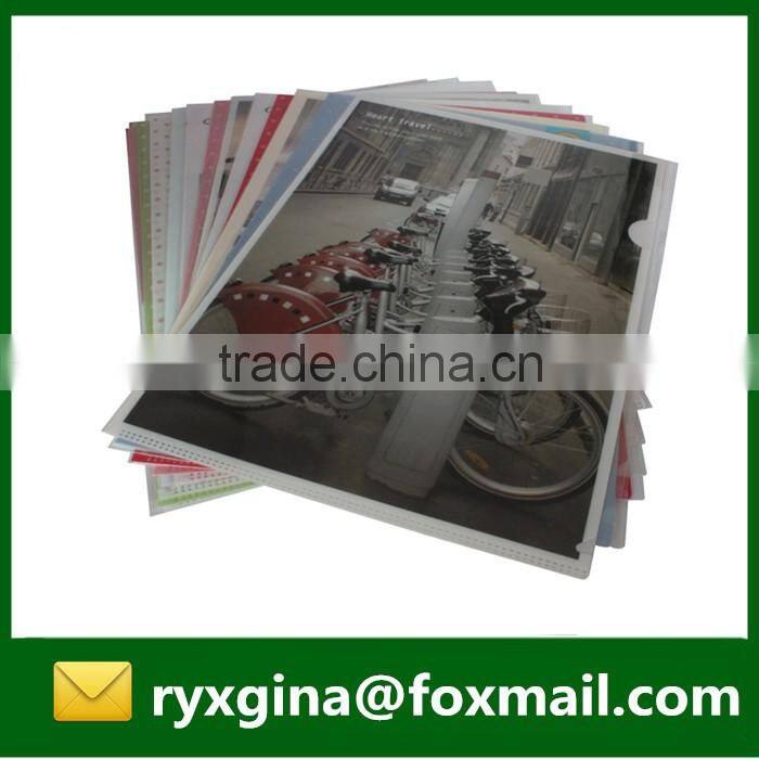 Best Selling OEM with UV printing L Shape plastic folder