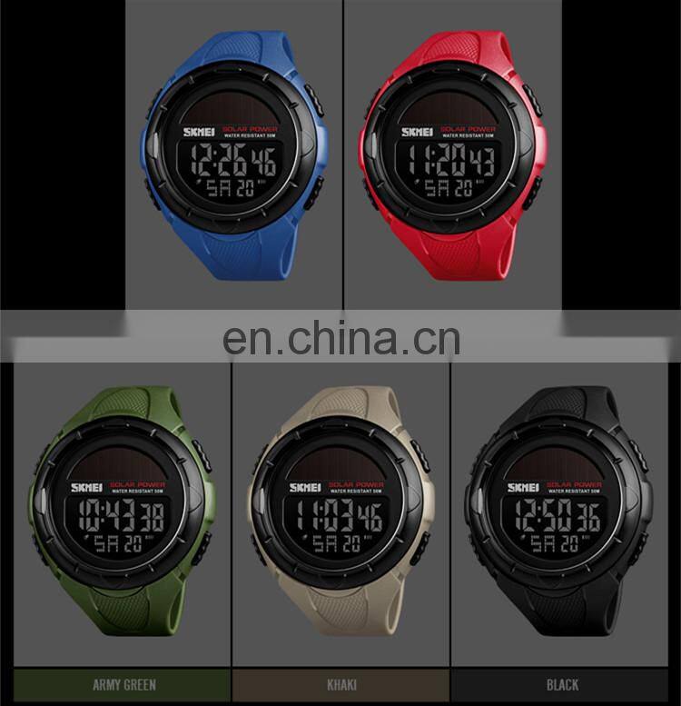 Red watch Digital skmei 1405 sport new style solar power watch