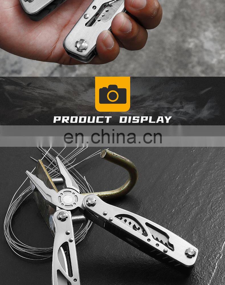 New Outdoor Stainless Steel Folding Pliers 16 in 1 Multi-function Pliers Home Pocket Combination Maintenance Tool