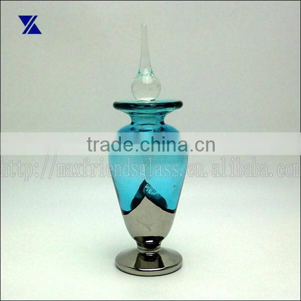 light blue with mercury deco glass perfume bottle 125ml