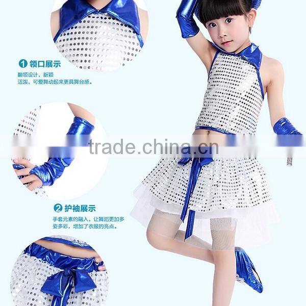 In stock girls and boys sequined jazz dance costume Modern dance costume modern dance costumes