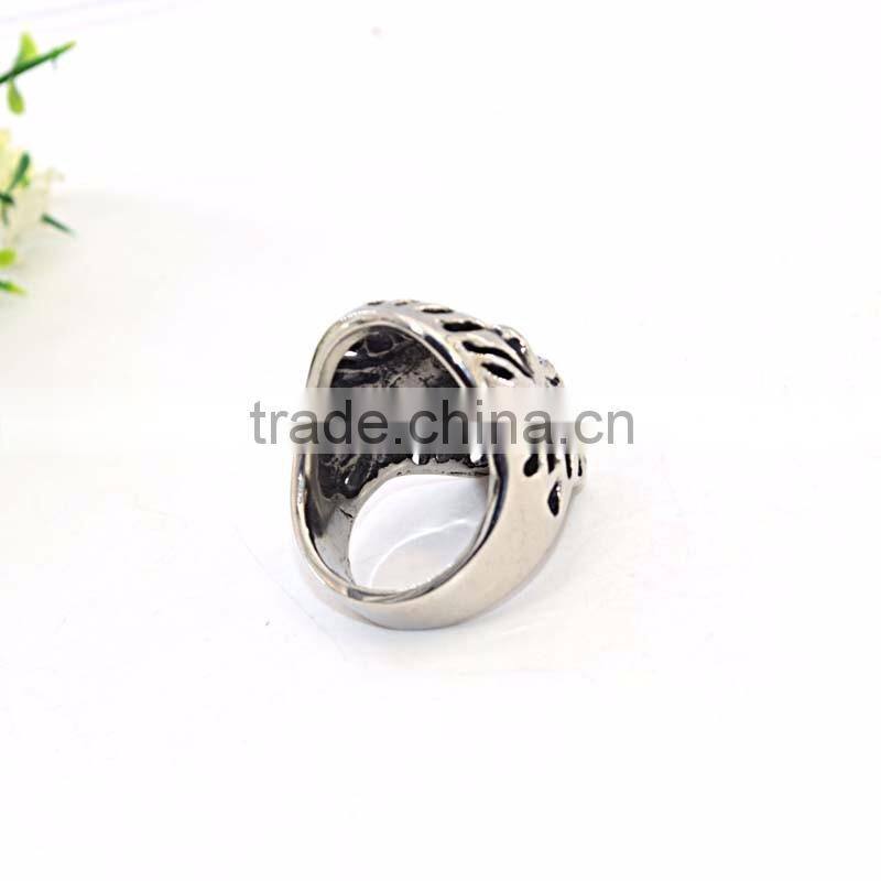Rocker stainless steel jewelry punk skull rings for men