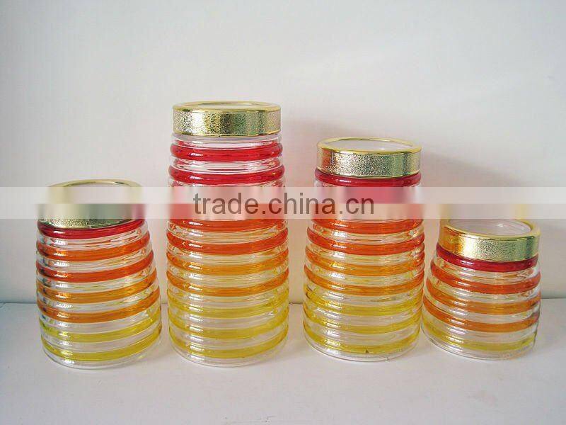 hand drawing glass cookie jar