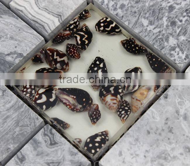 Stainless steel stone resin mosaic tile