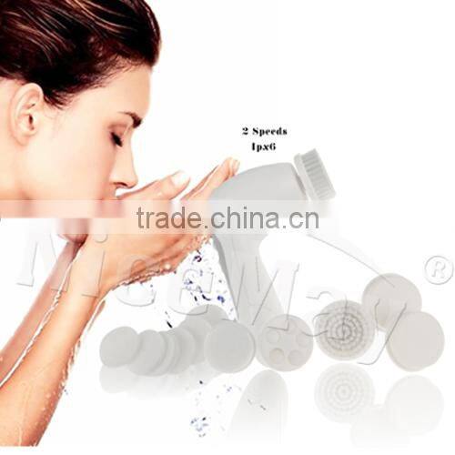 handheld rotary facial brush with 6 heads