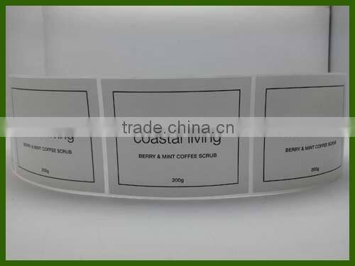 Hot sale body scrub paper sticker label