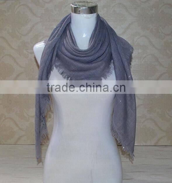 New Design Ladies Fashion Tassel Cotton Glitter Muslim Hijab Square Scarf