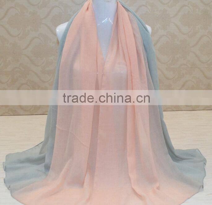 Wholesale Oversized Two-tone Viscose Muslim Arab Head Scarf