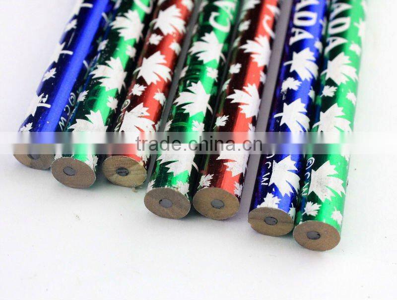 7" HB color revolving wooden pencil with eraser in bulk