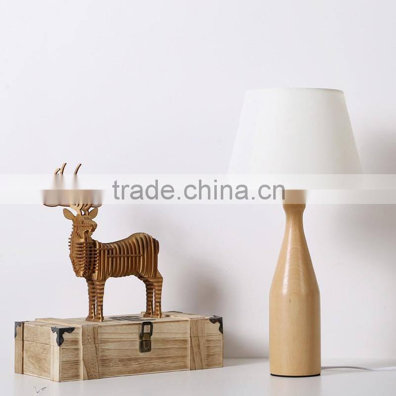 2016 Wholesale indoor furniture antique oak wood table lamps LED Wood table Light JK-879-15 LED Wood table lamp