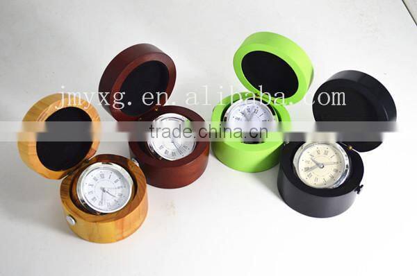 Modern creative decentround wooden table clock for promotion gift
