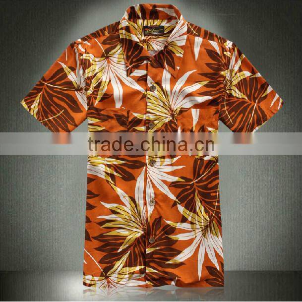 100% Cotton Fabric Foreign Trade Men Hawaiian Shirts