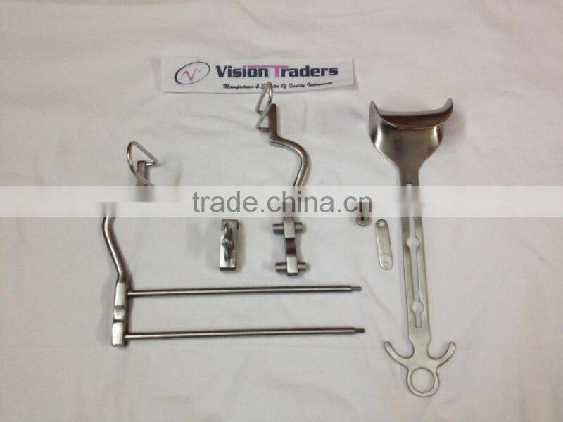 Balfour Abdominal Retractor Set Stainless Steel CE ,ISO Standard , 18cm Spread with Center Blade all sizes of blades available