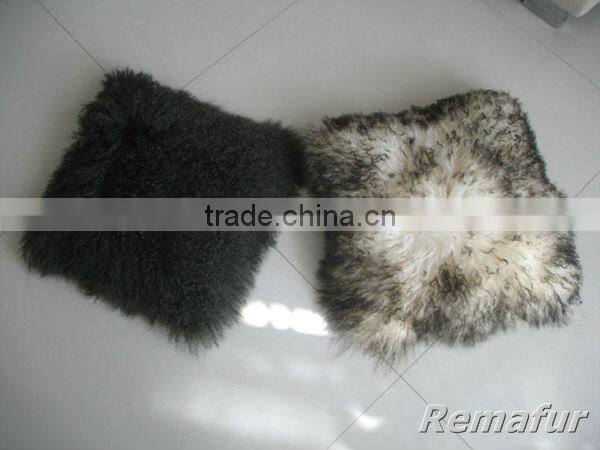 Factory wholesale 100% real Tibetan Mongolian Lamb Skin Fur Pillow