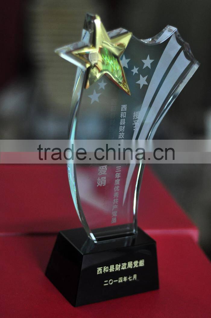 luxury star crystal trophy crystal award crystal glass award souvienir gifts custom logo company award gifts