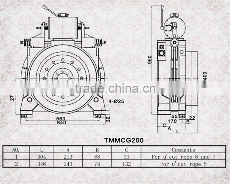 TMMCG200 , Traction machine ,Elevator Traction machine