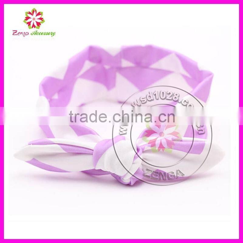 Chevron printed cat ear cotton headband, chevron cotton headband, chevron cotton elastic hairband