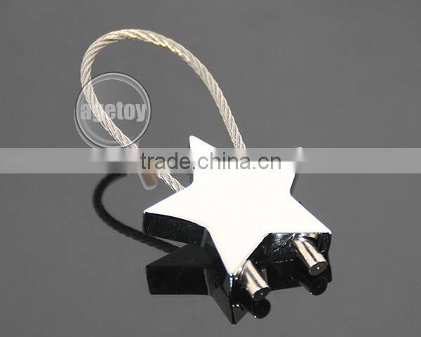 Promotional Star Shaped Steel Wire Metal Wire Keychain