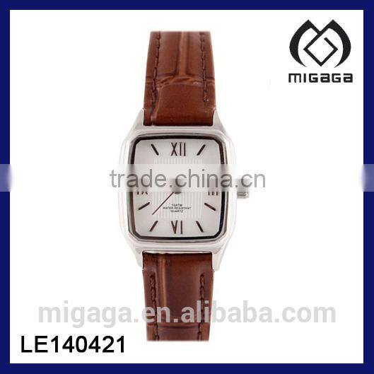 SOFT LEATHER BAND WATCHES*FASHION STEEL CASE RECTANGLE WATCHES*UNISEX WATCHES