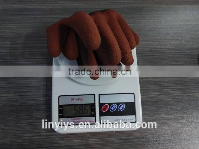 13 gauge anti slip foam latex coated work glove