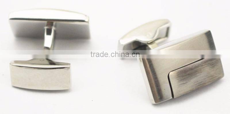Patched Silver Rectangle Metal Cuff Links From Shenzhen