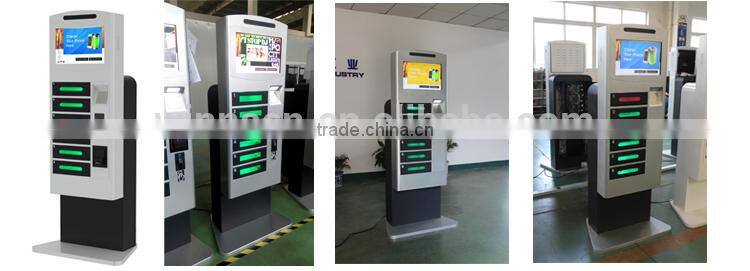 universal docking stations 19 inch touch screen coin operated mobile phone charging holder APC-06B