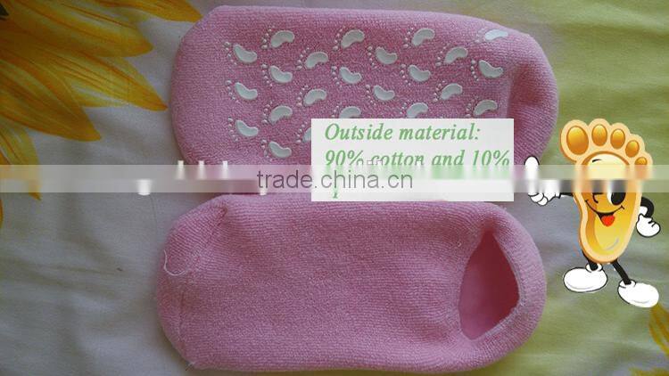 colorful cotton spa gel socks for foot care, crack foot treatment gel socks