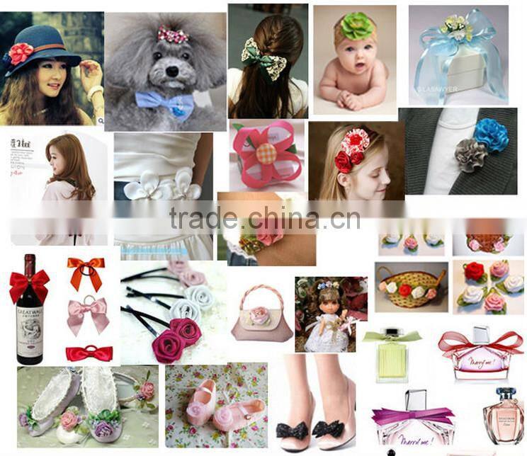 two color popular grosgrain ribbon bow,satin gift ribbon bow pre-made bow