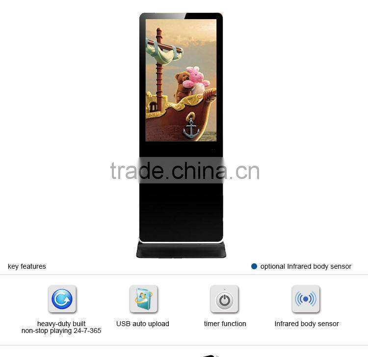 Flintstone Freestanding Stand Alone Advertising LCD Display solo/42 inch indoor advertising equipment for hotel lobby