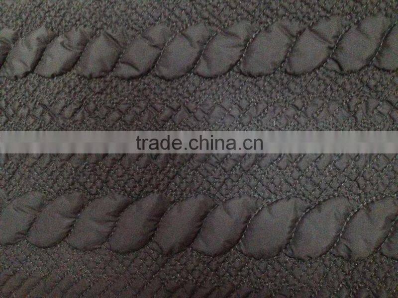Padded winter embroidery quilting jacket/garment fabric