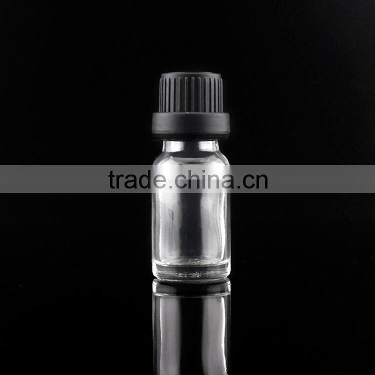 empty 30ml clear glass dropper bottle with different cap factory