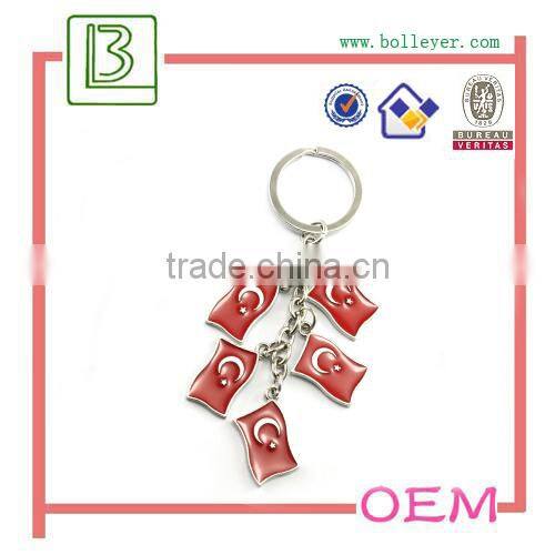 enamel turkey flag keychain for promotional gift