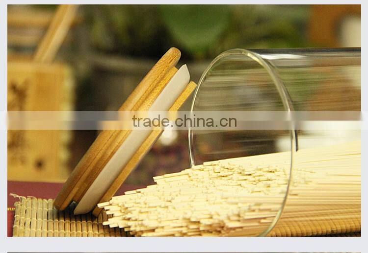 Good sales fancy glass jars ad lids with bamboo or wood