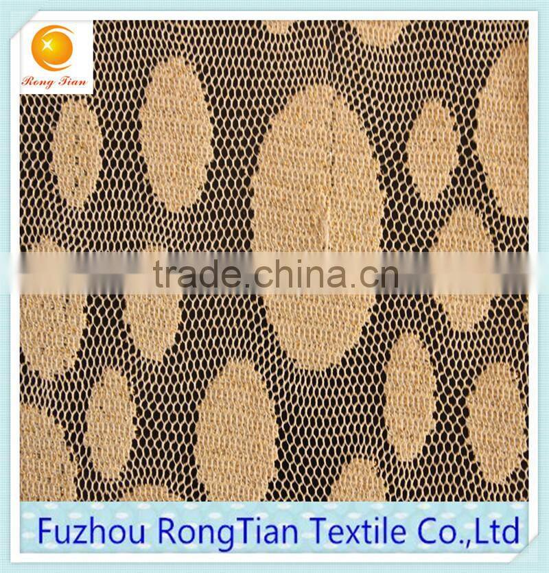 Royal gold thread knitted cord lace fabric for wedding dress