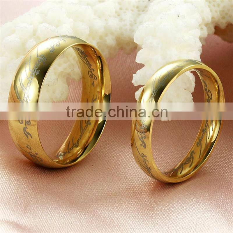 Simple Design Without Stone Pure Gold Wedding Ring