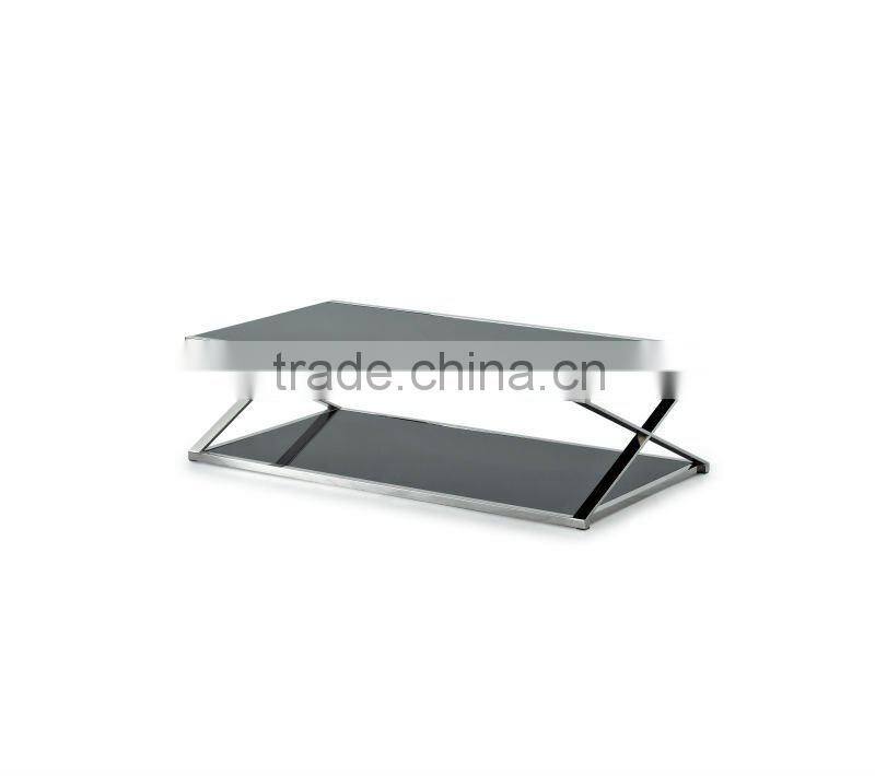 Modern stainless metal coffee table