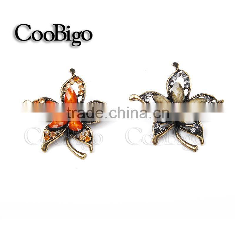 Fashion Jewelry Crystal Rhinestone Five Petals Brooch Pin Crazing Arcylic Stone Girls Party Promotion Gift Appreal Accessories