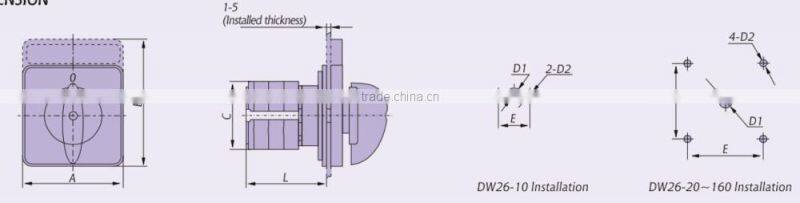25A 2-CELL 4POS Reversing Cam Switch
