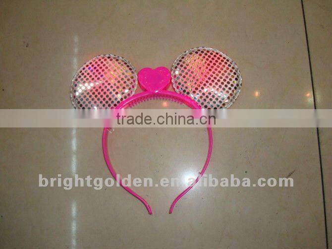 Flashing party fur led head bopper