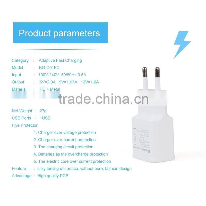 Fast the charger 5v 2A output portable quick wall mount USB traval adapter for mobile phone