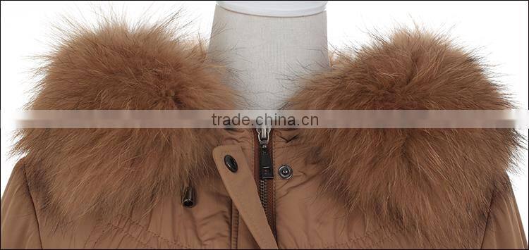 european style women fashion real fur winter padding coat LK15036