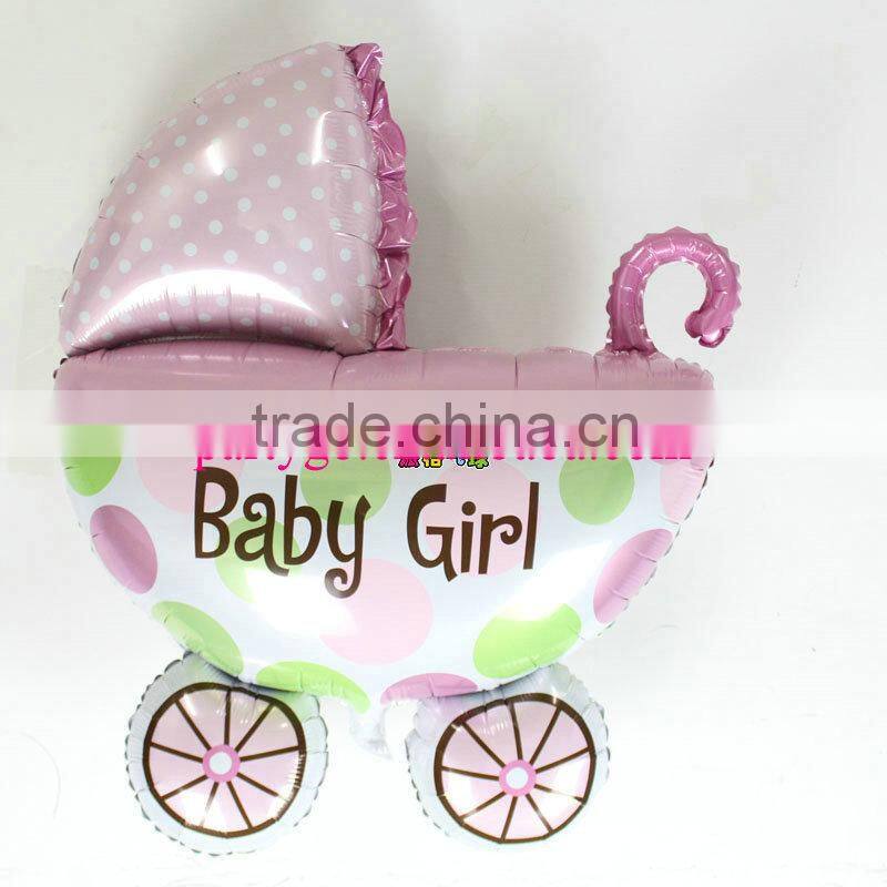 108*82 cm gaint pink baby stroller foil balloons for baby shower and kids party