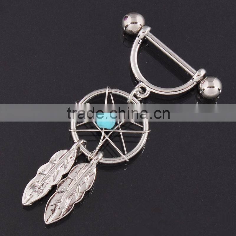 Dream Catcher Nipple Ring Barbell Bar